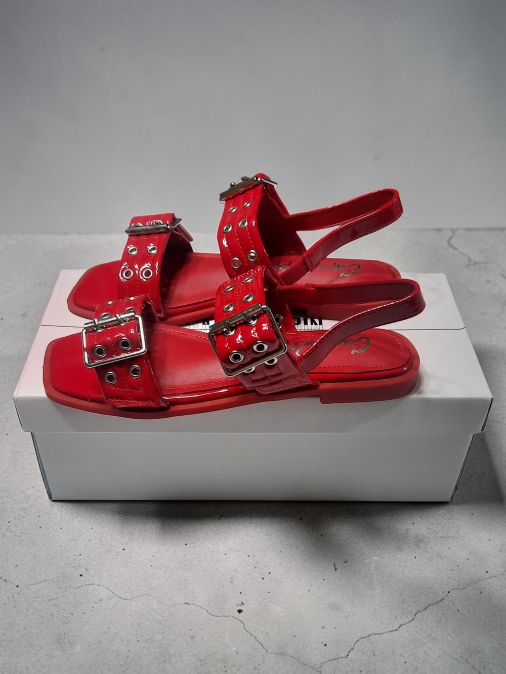 Cape Robbin Red Buckle Slingback Sandals